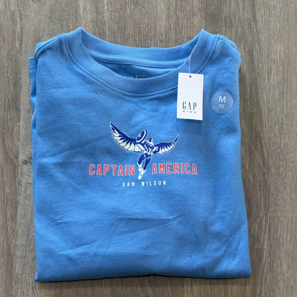 GAP Kids Blue Captain America Short Sleeve Tee